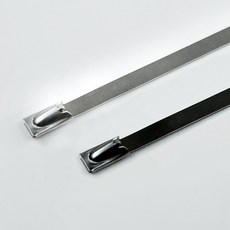  타로시 스텐레스 타이 스틸 케이블타이 실버/ 흑색(PVC코팅), 검정(PVC코팅), 길이 300mm, 1개 