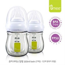 유미 PPSU 젖병 160ml Twin 2개입 수유용품 젖병, 단일상품