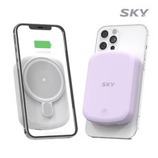스카이 필 WX1 Mag 맥세이프 10000mAh 20W PD 유선 15W 무선 보조배터리, 5개, 화이트