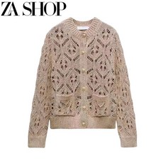 ZARA자라 스웨터 자카드 메쉬 니트 자켓 6771013