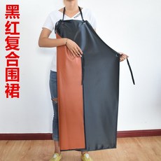 앞치마 운송 용품 공업 시멘트 작업보호 내마모성 방수 롱타입 기름방지 캔버스, T01-블랙레드 복합 앞치마