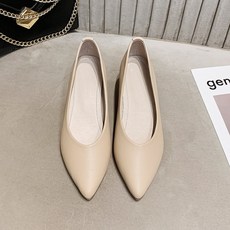 여성 펌프스 미들 미들 가죽 단화 여성 로퍼