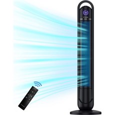 원격 GOcean 45인치 진동 팬이 있는 타워 팬 24H 타이머 3단 3모드 LED 디스플레이 침실 거실 홈 오피스용 냉각 스탠딩 플로어 유성 물질 블랙, 원격 GOcean 45인치 진동 팬이 있는 타워 팬 2, 1개