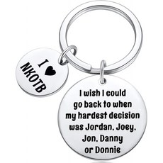 Ralukiia New Kids on The Block Gift NKOTB Keychain-가장 어려운 결정이 Jordan Joey Jon Danny 또는 D, 1, 단일상품