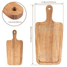 휴대용 나무 도마 커팅 서빙 보드 천연 피자 패들, 1.Rectangular, 1개