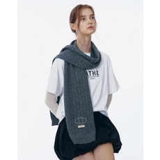 아떼 바네사브루노 ATHE VANESSABRUNO 다크그레이 케이블니트 머플러 AAMU4F607G3