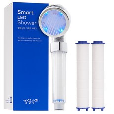 깔끔상회 스마트 LED 샤워기 헤드+필터 2P 세트, 1세트