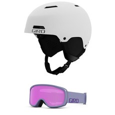 Giro Ledge 콤보 팩 스키 헬멧 - 매칭 고글 포함 스노우보드 매트 화이트/라일락 워드마크 S 52-55 5cm745677, S (52-55.5cm)