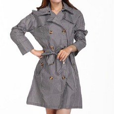 헬로버디 여성 골프우비 비옷 레인코트 블랙체크 우의 여자 골프웨어, 블랙 체크우비