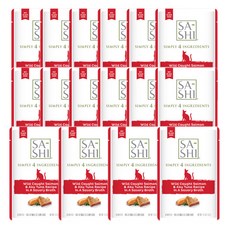  로우즈 사시 고양이 파우치, 16개, 연어&참치 50g 