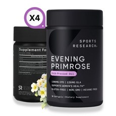 스포츠리서치 4개 달맞이꽃 씨 오일 1300mg 소프트젤 30정 감마 리놀랜산 GLA