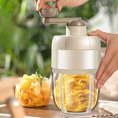 가정용 수동 빙수기 팥빙수 기계 1000ML (얼음통 * 2개), 핸들 브라운, 2개