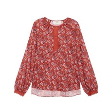 바네사브루노 아떼 19FW 레드 레이스배색 긴팔블라우스 VLBL9D417R2