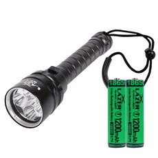 5구 LED 수중랜턴 5000루멘 해루질 스쿠버 다이빙 방수 손전등, 세트7종구성(후레쉬1개+충전지2개+충전기1개)