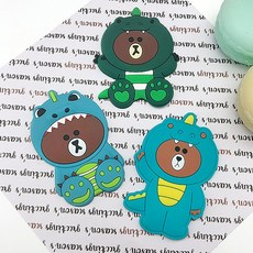펀스토리 데코덴재료 슬라임 파츠 데코덴파츠 지비츠 공룡 곰돌이 고무파츠 3종 데코파츠, 초록 공룡