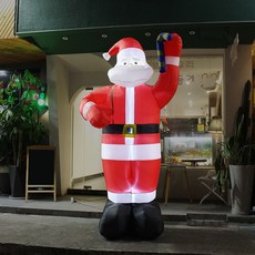 업소용 카페 LED 에어벌룬 대형 산타할아버지풍선 크리스마스장식 홍보 야외진열 250cm, 1개