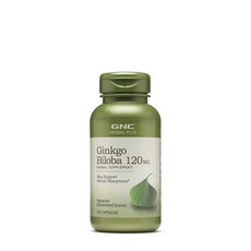 GNC 징코 빌로바 120mg 캡슐 글루텐 프리 무설탕, 100개입, 1개