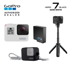 [GoPro] 고프로 HERO 7 Black 히어로7 블랙 더스크 화이트+추가 정품배터리+쇼티(미니 익스텐션 폴+삼각대), 단품