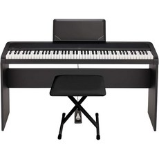KORG B2N 전자 피아노 88건반 라이트 터치 키보드 댐퍼 페달 및 보면대 포함, 전용 스탠드 X자 의자 세트