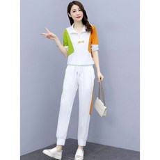 여성 트레이닝복세트 반팔 긴바지 상하의세트 운동 등산 Y1360