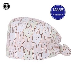 가방 서지컬 병원 치과 작업 캡 펫 구강 두건 그루밍 레이스 프린트 모자, 조절가능-버클(귀걸림방지), M888 귀가 달린 토끼, 1개