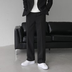 베이직바이블 남자 빅사이즈 와이드슬랙스 프리미엄 스판 핀턱 사계절 링클프리 편안한 바지 팬츠 아 핀턱 세미와이드 링클프리 스판 슬랙스(4color)