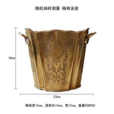 인도 수입 수제 조각 황동 레드 와인 샴페인 얼음 양동이 럭셔리 레트로 바 레스토랑 세트 꽃 구리, 1개
