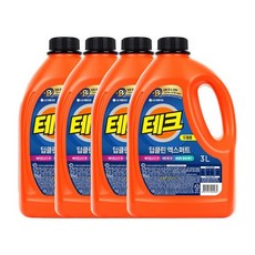 테크 딥클린 액체세제 드럼, 3L, 4개