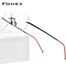 해외직구 Fonex 순수 티타늄 무테 라운드 안경 8536