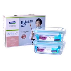 글라스락 직사각 홈2조 밀폐 용기 세트 A타입 유리용기, 715ml, 2개입, 1개