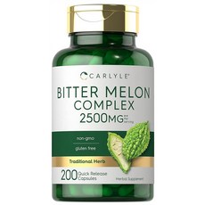 미국 Carlyle Bitter Melon 200캡슐 2500mg 칼라일 비터멜론 여주 추출물 비터맬론 직구, 1개