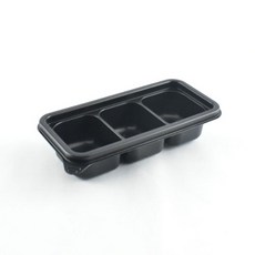 검정3칸소스용기 BFP-1407 직사각3칸반찬용기 100세트, 100개, 1개입