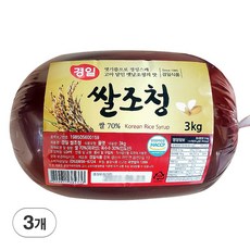 경일식품 쌀조청 대용량 업소용 고추장용 조청 물엿 황물엿 쌀엿 둥근봉지형, 3개, 3kg