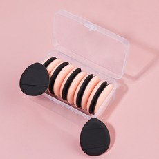 밤브 핑거 퍼프 미니 손가락 에어 쿠션 수정화장 파운데이션 메이크업 스펀지, 블랙, 10개