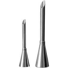 Gosear 및 적격 주문에 대한 반품. 2pcs 스테인레스 스틸 크림 장식 긴 파이핑 퍼프 노즐 팁 D, One Color_One Size, One Color_One Size