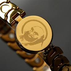 [애드크로스 홈쇼핑]갑진년 청룡 달마 건강 행운 팔찌 순게르마늄 황금 자석 팔찌 달마대사 새해 부모님 선물