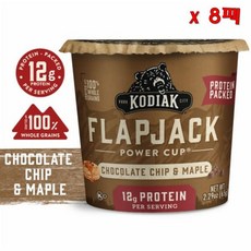 Kodiak 코디악 프로틴 팩트 초콜릿 칩 앤 메이플 팬케이크 파워 컵 위드 12g 프로틴 65g 8개
