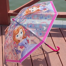 상심당 캐릭터 투명 분 홍 돼지 여동생 투명 아이 우산 남 소녀 손잡이 유치원 초등학생 우산 소피아 로즈 빨 간 투명 우산 2 - 8 세