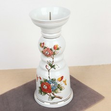 백자 큐빅 목단 촛대 -대, 1개