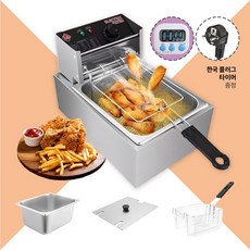 OSLAB 업소용 자동 전기 튀김기 가정용 새우튀김 돈까스 핫도그 튀김기계, 10L 싱글트레이