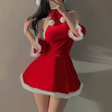 핑크셀럽 산타걸 코스튬 산타 코스프레 원피스 크리스마스 파티룩 CM12