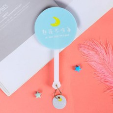 호른 작은부채 부채 가정용 휴대용 쥘부채 접이식 여성둥근 플라스틱, T23-청색 밤새우기 다치지않는 몸