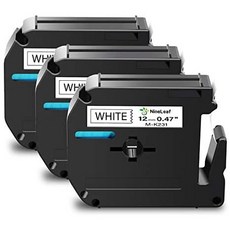 Brother MK231 M-K231 M231 M-231과 호환되는 NineLeaf 3 팩 라벨 테이프 교체 P-Touch PT-90 PT-M95 PTM9, White_One Size, 상세 설명 참조0, White_One Size