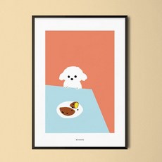 솜뭉치와 고구마 강아지 M 유니크 디자인 포스터, A3(중형)