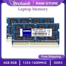 노트북 노트북용 PC3L-12800s 메모리 DDR3 DDR3L 4GB 8GB 1066 1333 1600MHZ Sodimm RAM 204 핀 1.35V 1.5V CL1, 22) 2XDDR3L 8GB 1066, 1개