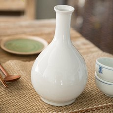 화이트 도자기 백자 주막 막걸리 동동주 주병 1200ml, 1개