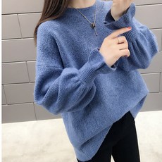 퍼프 벌룬 소매 니트 울터치 여성스러운 스웨터