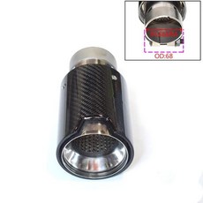 배기음튜닝 머플러 BMW 호환 GM 퍼포먼스 광택 블랙 배기 파이프 탄소 섬유 M 로고 팁 93mm 콘센트 1 개, [04] silverlongin66out93, 1개