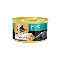 쉬바 반려묘용 간식 캔, 혼합맛(참치/게살), 85g, 5개