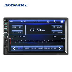 Aoshike 자동차 비디오 오디오 hd mp5 플레이어 7 인치 1 딘 카드 기계 블루투스 통화 반전 fm 디지털 디스플레이 내장, 1개